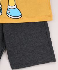 Conjunto-Infantil-Bart-Simpson-de-Camiseta-Manga-Curta-Amarela---Bermuda-de-Moletom-Cinza-Mescla-9968189-Cinza_Mescla_4