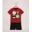 Conjunto-Infantil-de-Camiseta-Liga-da-Justica-Manga-Curta-Vermelha---Bermuda-de-Moletom-Preta-9968188-Preto_1