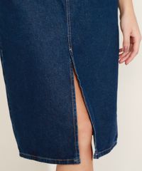 Saia-Jeans-Feminina-Midi-com-Fenda-e-Cinto-Azul-Escuro-9964753-Azul_Escuro_4