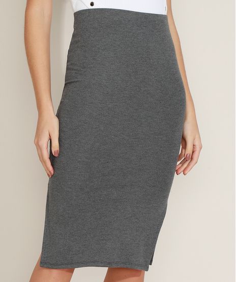 Saia-Feminina-Midi-Canelada-com-Fendas-Cinza-Mescla-9967363-Cinza_Mescla_1