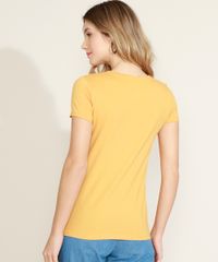 Blusa-Feminina-Simba-O-Rei-Leao-Flocada-Manga-Curta-Decote-Redondo-Mostarda-9973840-Mostarda_4