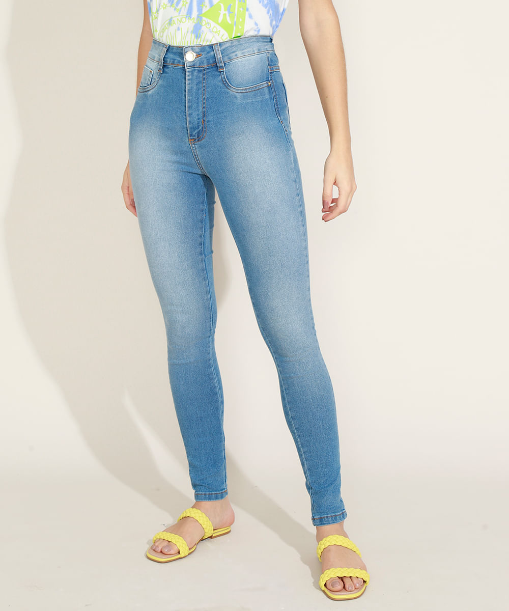 calça jeans feminina super lipo sawary cintura super alta