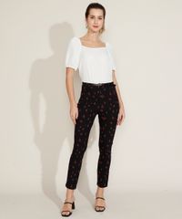 Calca-Feminina-Skinny-Cintura-Alta-Estampada-Floral-com-Cinto-Preta-9948763-Preto_3