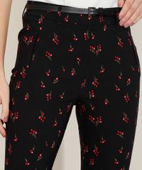 Calca-Feminina-Skinny-Cintura-Alta-Estampada-Floral-com-Cinto-Preta-9948763-Preto_6