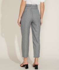 Calca-Feminina-Clochard-Cintura-Alta-Estampada-Pied-de-Poule-com-Cinto-Preta-9888260-Preto_2