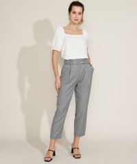Calca-Feminina-Clochard-Cintura-Alta-Estampada-Pied-de-Poule-com-Cinto-Preta-9888260-Preto_3
