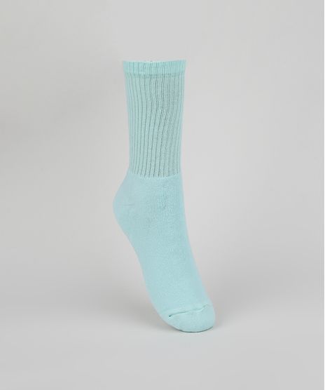 Meia-Feminina-Cano-Alto-Atoalhada-Verde-9958262-Verde_1