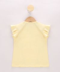 Blusa-Infantil-Princesa-Bela-com-Glitter-Manga-Curta-com-Babado-Amarela-9967482-Amarelo_3
