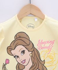 Blusa-Infantil-Princesa-Bela-com-Glitter-Manga-Curta-com-Babado-Amarela-9967482-Amarelo_4