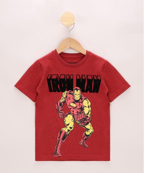 Camiseta-Infantil-Homem-de-Ferro-Flocado-Manga-Curta-Vermelha-9968782-Vermelho_1
