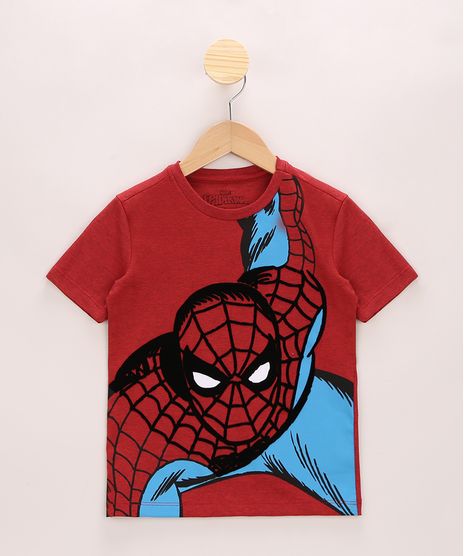 Camiseta-Infantil-Homem-Aranha-Flocado-Manga-Curta-Vermelha-9969351-Vermelho_1