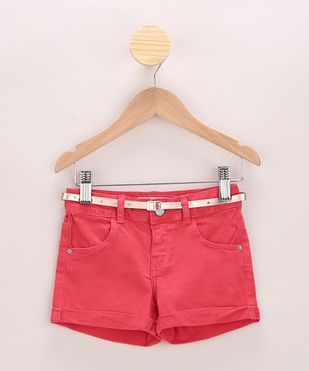Short-de-Sarja-Infantil-Com-Cinto-Vermelho-9965670-Vermelho_1