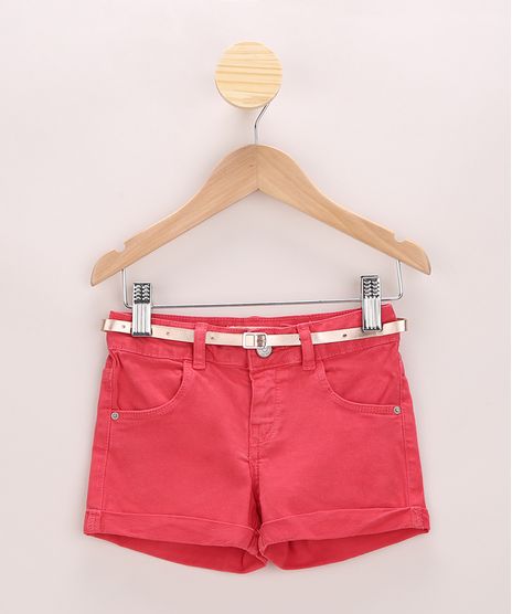 Short-de-Sarja-Infantil-Com-Cinto-Vermelho-9965670-Vermelho_1