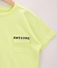 Blusa-Infantil-Ampla-com-Bolso-e-Bordado-Manga-Curta-Verde-Neon-9969183-Verde_Neon_4
