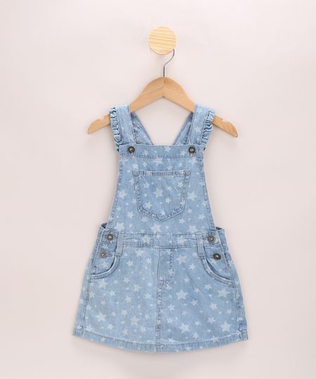 Jardineira-Short-Saia-Jeans-Infantil-Estampada-de-Estrelas-Azul-Claro-9965547-Azul_Claro_1