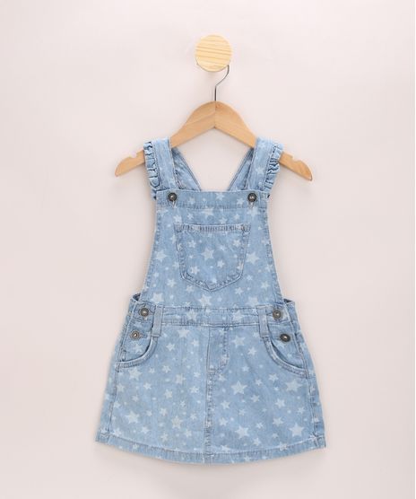 Jardineira-Short-Saia-Jeans-Infantil-Estampada-de-Estrelas-Azul-Claro-9965547-Azul_Claro_1