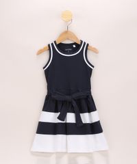 Vestido-Infantil-com-Recortes-e-Faixa-Para-Amarrar-Sem-Manga-Azul-Marinho-9969660-Azul_Marinho_1