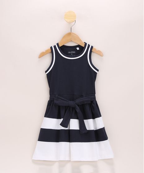 Vestido-Infantil-com-Recortes-e-Faixa-Para-Amarrar-Sem-Manga-Azul-Marinho-9969660-Azul_Marinho_1