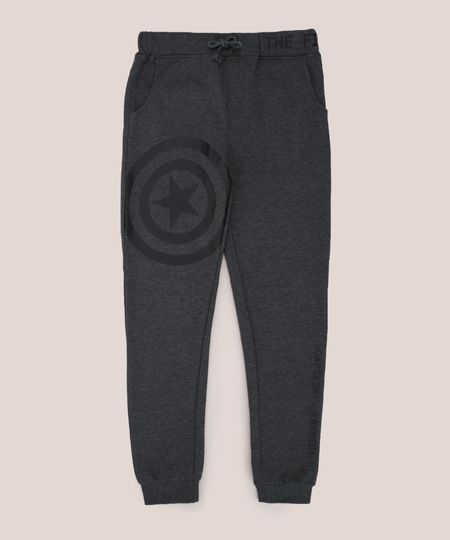 Calca-de-Moletom-Juvenil-Jogger-Capitao-America-Cinza-Mescla-9819546-Cinza_Mescla_1