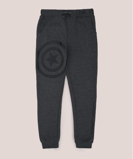Calca-de-Moletom-Juvenil-Jogger-Capitao-America-Cinza-Mescla-9819546-Cinza_Mescla_1