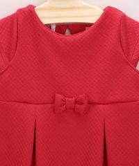 Vestido-Infantil-Texturizado-com-Pregas-e-Laco-Manga-Curta---Calcinha-Vermelho-9967804-Vermelho_3