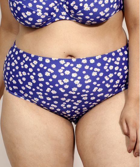 Biquini-Calcinha-Plus-Size-Mindset-Hot-Pant-Estampado-de-Margaridas-com-Protecao-UV50--Azul-Marinho-9970988-Azul_Marinho_1