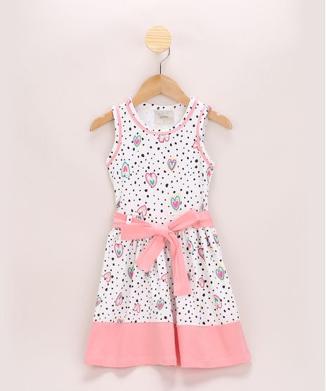 Vestido-Infantil-Estampado-de-Poa-e-Coracoes-com-Faixa-Para-Amarrar-Sem-Manga-Off-White-9965054-Off_White_1