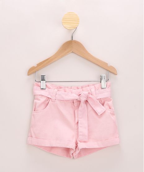 Short-de-Sarja-Infantil-Clochard-com-Faixa-para-Amarrar-Rosa-Claro-9970592-Rosa_Claro_1