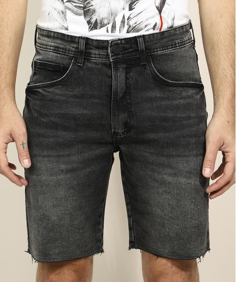 Bermuda Jeans Masculina Slim Preta Cea