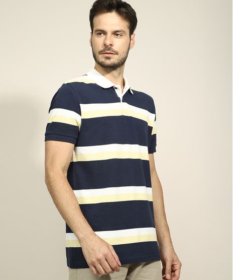 Polo-de-Piquet-Masculina-Tradicional-Listrado-Manga-Curta-Amarela-9965749-Amarelo_1
