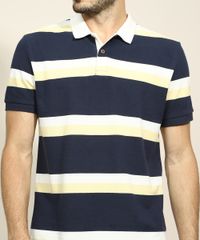 Polo-de-Piquet-Masculina-Tradicional-Listrado-Manga-Curta-Amarela-9965749-Amarelo_5