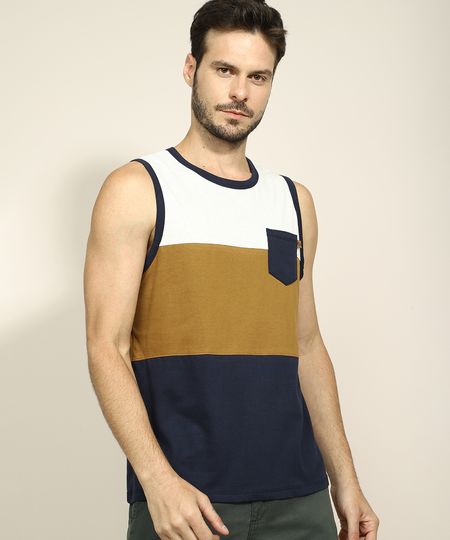 Regata-Masculina-com-Recorte-e-Bolso-Gola-Careca-Marrom-9888730-Marrom_1