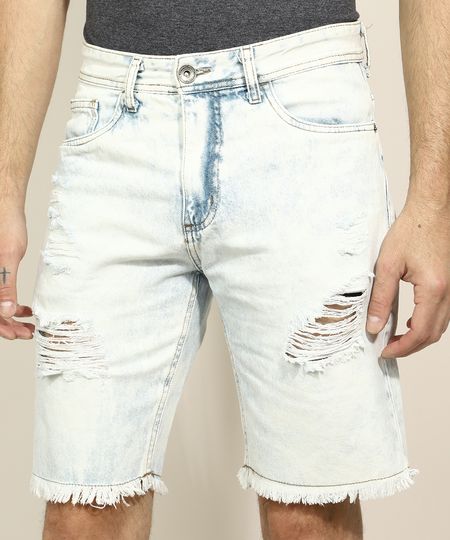 Bermuda-Jeans-Masculina-Slim-Destroyed-Branca-9962616-Branco_1