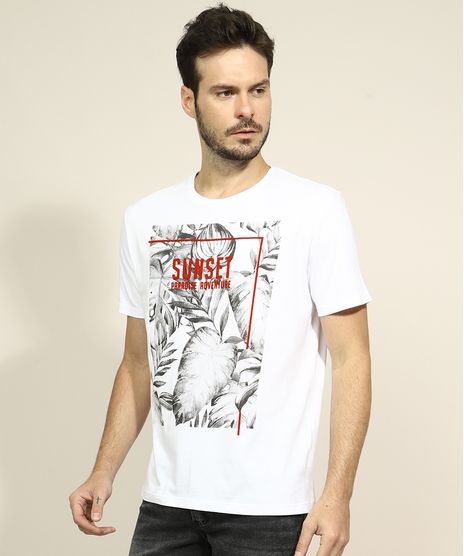 Camiseta-Masculina-Folhagens--Sunset---Paradise-Adventure--Manga-Curta-Gola-Careca-Branca-9970409-Branco_1