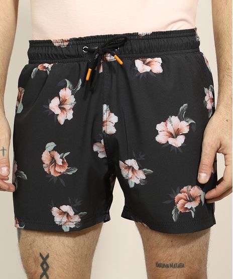 Short-Masculino-Estampado-Floral-com-Bolsos-Preto-9974714-Preto_1