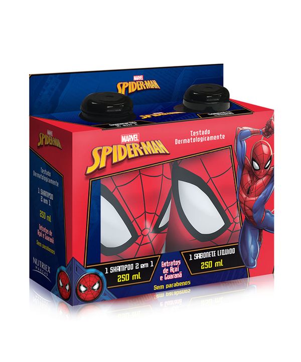 Kit Infantil Nutriex Spider-Man Shampoo 2x1 250ml + Sabonete Líquido 230ml - 1 Unidade Único Único