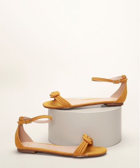 Rasteirinha-Feminina-Via-Uno-em-Suede-com-Tira-e-No-Mostarda-9793863-Mostarda_1