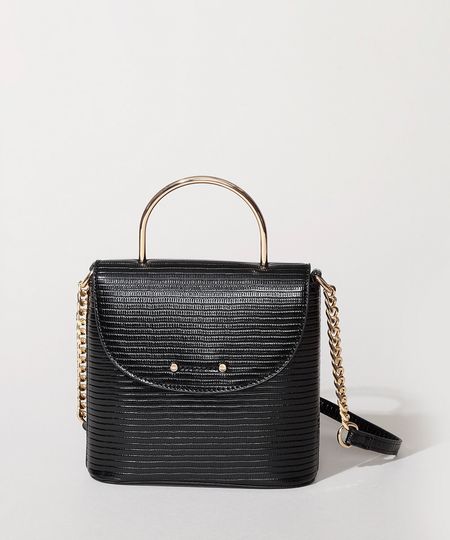 Bolsa-Feminina-Transversa-Cobra-com-Corrente-e-Alca-de-Metal-Preta-9915799-Preto_1