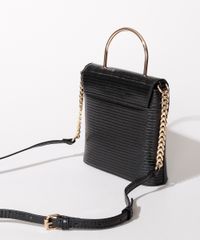 Bolsa-Feminina-Transversa-Cobra-com-Corrente-e-Alca-de-Metal-Preta-9915799-Preto_4