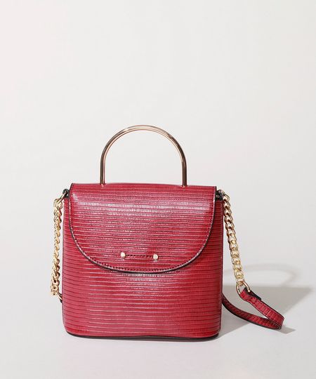 Bolsa-Feminina-Transversa-Cobra-com-Corrente-e-Alca-de-Metal-Vermelha-9915799-Vermelho_1