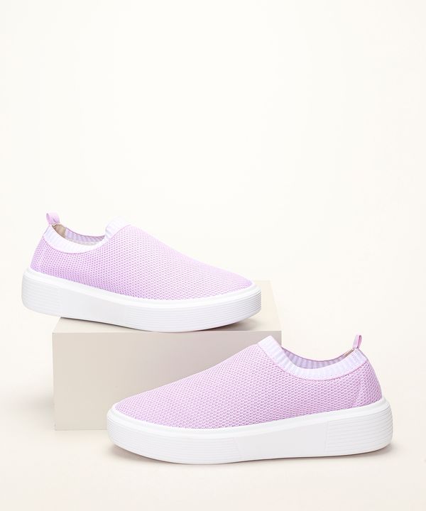 Tênis Feminino Beira Rio Flatform sem Costura Lilás 39