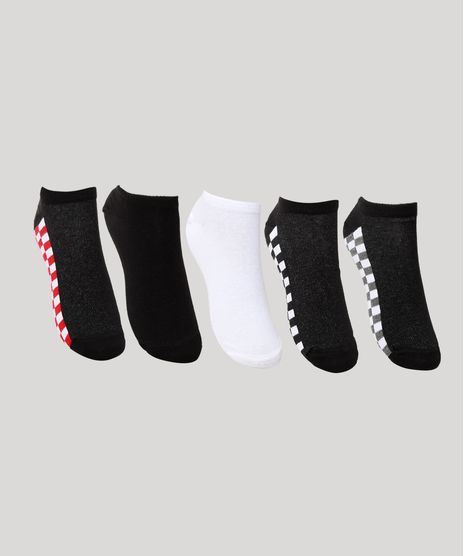 Kit-de-5-Meias-Feminino-Cano-Baixo-Estampado-Quadriculado-Multicor-9971033-Multicor_1