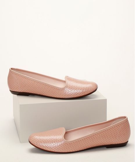 Sapatilha-Feminina-Moleca-Bico-Quadrado-Texturizada-de-Cobra-Bege-9972733-Bege_1