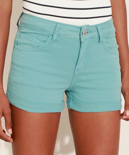 Short-de-Sarja-Feminino-Reto-Cintura-Media-com-Barra-Dobrada-Verde-Agua-9967678-Verde_Agua_1