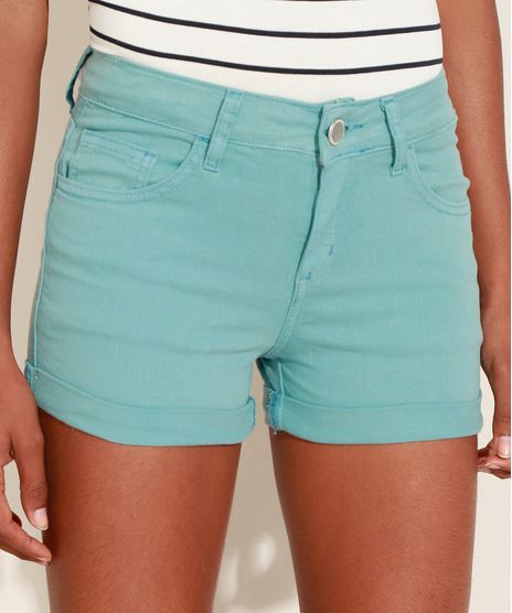 Short-de-Sarja-Feminino-Reto-Cintura-Media-com-Barra-Dobrada-Verde-Agua-9967678-Verde_Agua_1