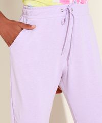 Calca-de-Moletom-Feminina-Jogger-Cintura-Alta-com-Bolsos-Lilas-9390755-Lilas_5