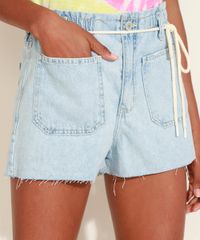 Short-Jeans-Feminino-Mom-Clochard-Cintura-Alta-com-Barra-a-Fio-e-Cinto-Cadarco-Azul-Claro-9971204-Azul_Claro_1