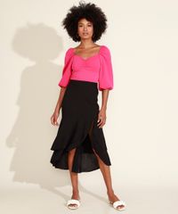 Saia-Feminina-Midi-Assimetrica-em-Camadas-com-Babado-e-Fenda-Preta-9948846-Preto_3