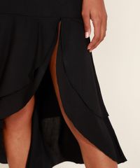 Saia-Feminina-Midi-Assimetrica-em-Camadas-com-Babado-e-Fenda-Preta-9948846-Preto_4