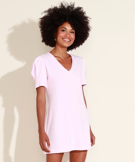 Vestido-de-Moletom-Feminino-Curto-Manga-Bufante-Rosa-Claro-9961292-Rosa_Claro_1